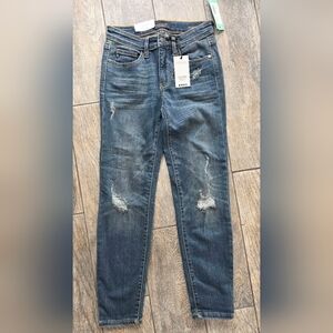 NWT Judy Blue DarkDistressed Denim Skinny Jeans Sz 3 27 Stitch Fix Relaxed Fit
